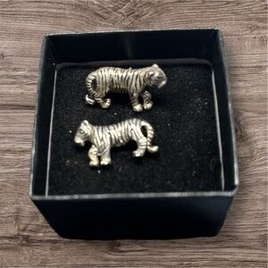 Sterling silver Tiger stud earrings